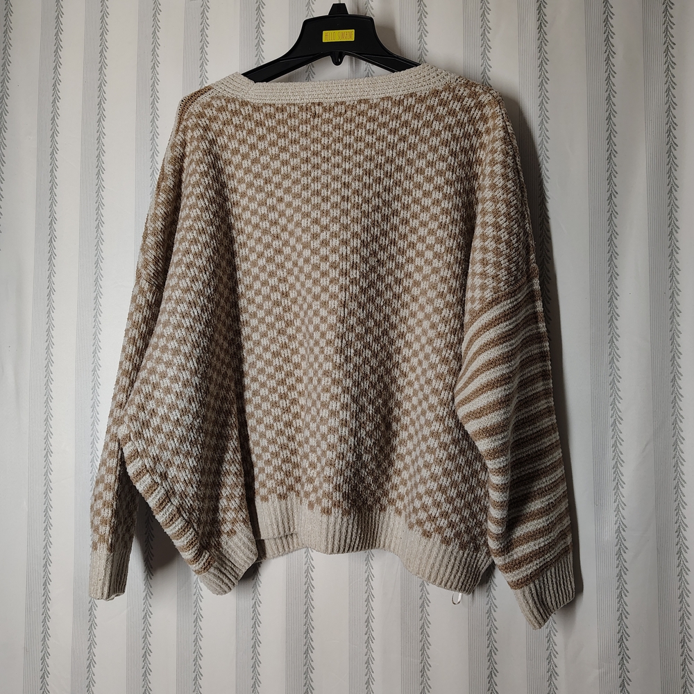 SO Women's Beige and White Patterned Cardigan - Picture 3 of 3
